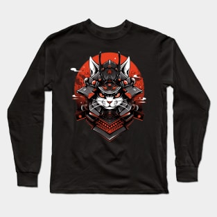 samurai cat Long Sleeve T-Shirt